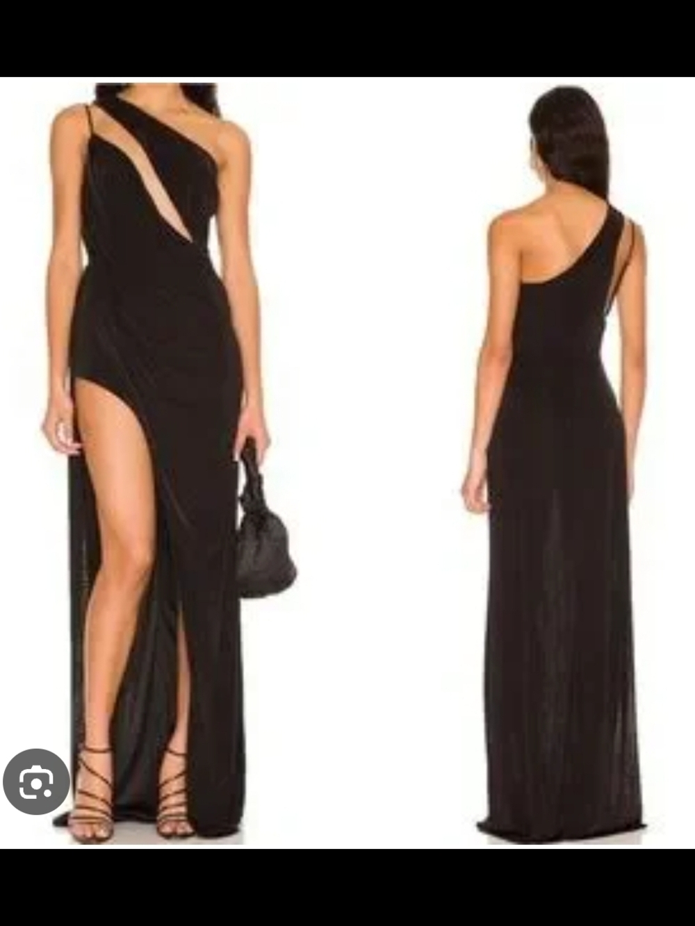 Katie May X Revolve a Cut Above One Shoulder Black Gown M NWT MSRP $300